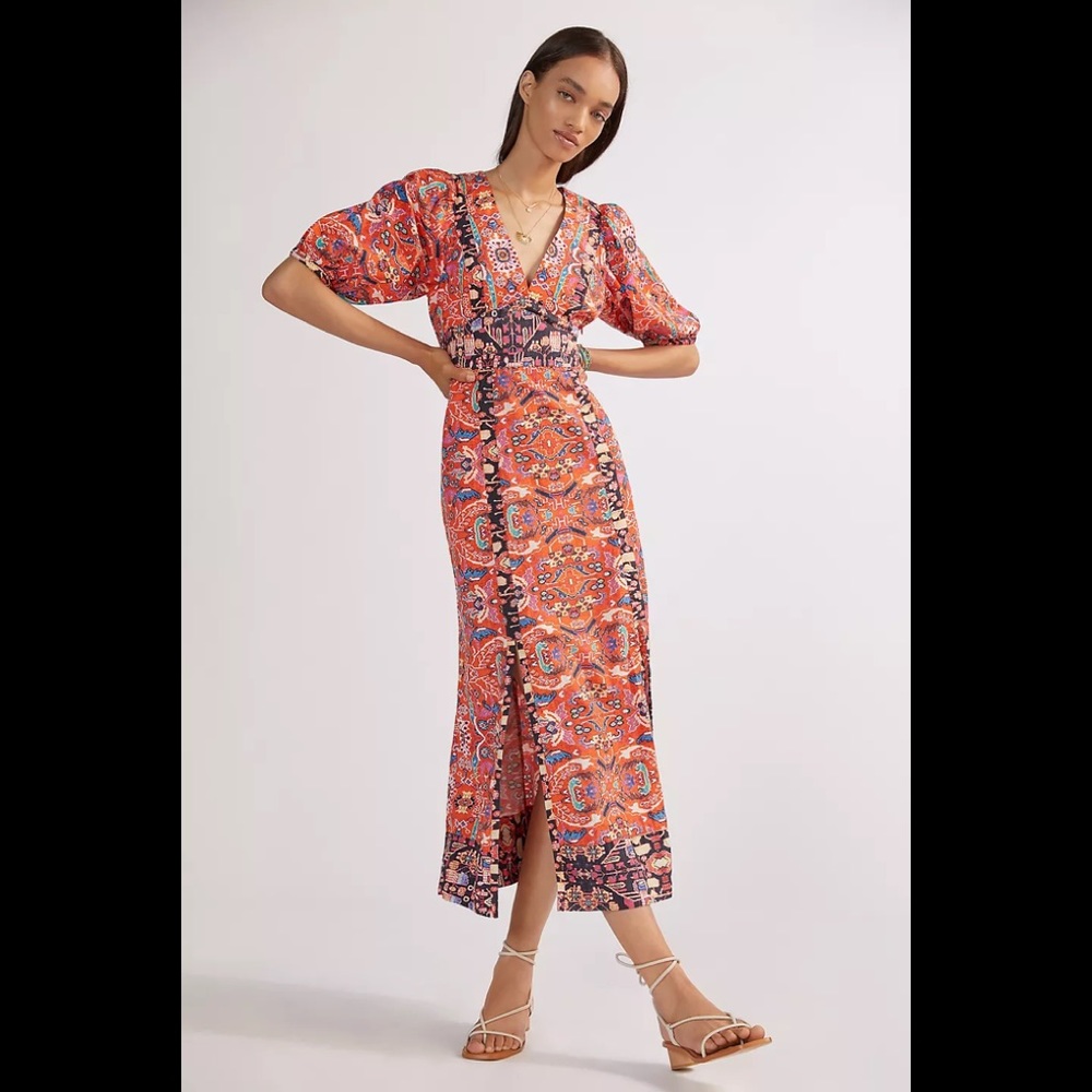Anthropologie Floral Maxi Dress Sz 12